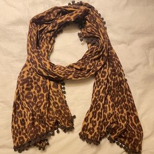 Summer weight leopard print wide scarf